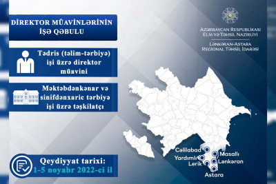 Lənkəran-Astara Regional Təhsil İdarəsi vakansiya elan edib