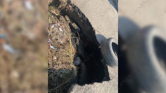 Lənkəranda yol çöküb