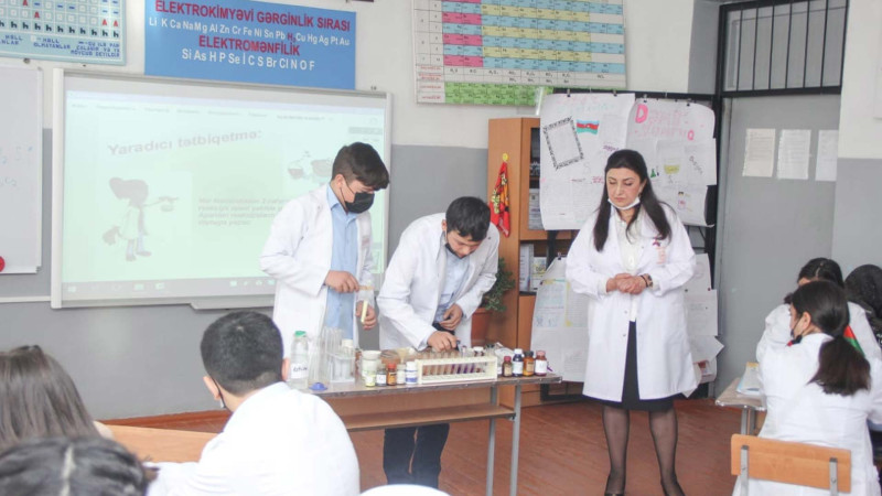 Lənkəran: Həzi Aslanovun anım günü ilə bağlı məktəbdə açıq dərs baş tutub