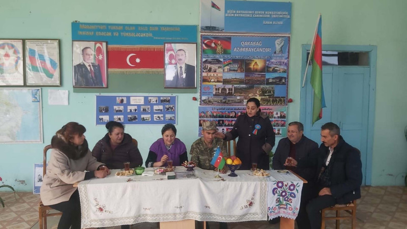 Astara: Siyəku kəndində müharibə iştirakçısı Süleyman Şiriyevlə görüş keçirilib