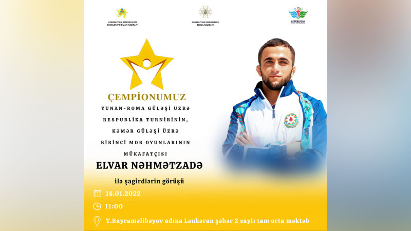 Lənkəranlı çempion idman həyatı ilə bağlı təcrübələrindən danışacaq