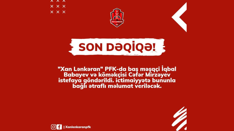 Xan Lənkəran FK baş məşqçisiz qaldı