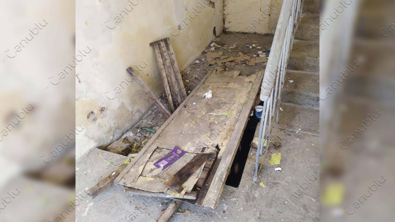 Lənkəran: Zərifə Əliyeva küçəsində yerləşən binaların birində “təmir” işləri natamam aparılıb