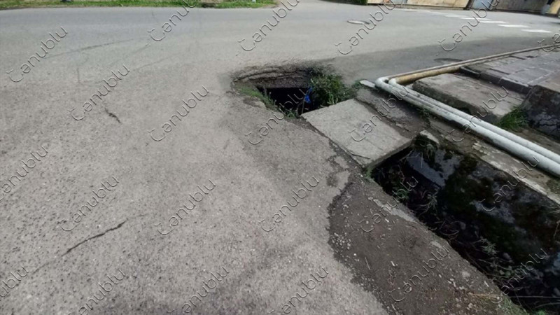 Lənkəran: üstü açıq xəndək sürücülərə ziyan vurur