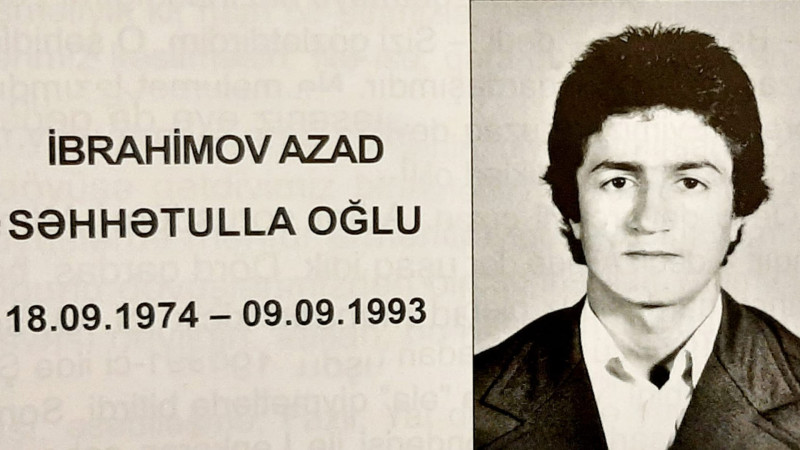 Astara: bu gün Azad İbrahimovun şəhidlik zirvəsinə ucaldığı gündür