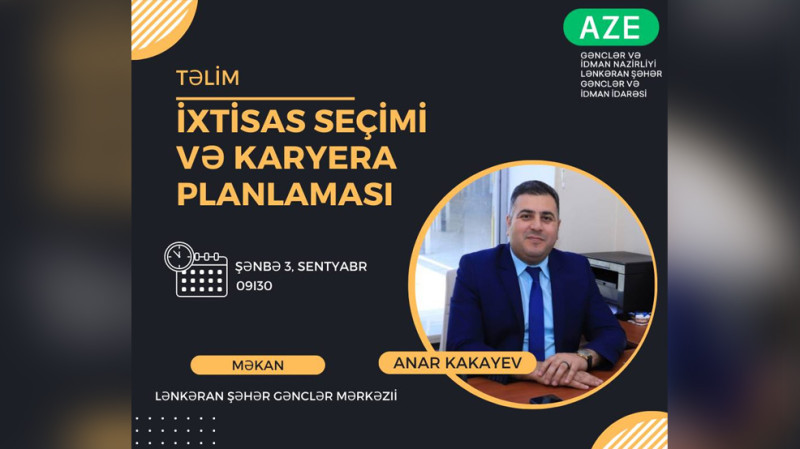 Lənkəran: gənclər üçün “İxtisas seçimi və karyera planlanması” adlı təlim