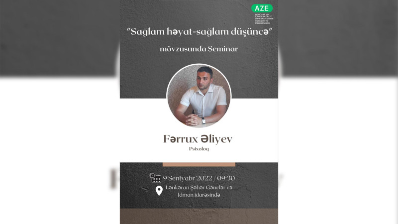 Lənkəran: gənclər üçün Sağlam həyat-sağlam düşüncə mövzusunda təlim