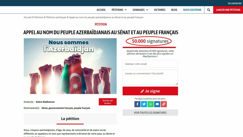 Ölkəmizi müdafiə edək: sən də 50.000 insana qoşul və petisiyaya səs ver