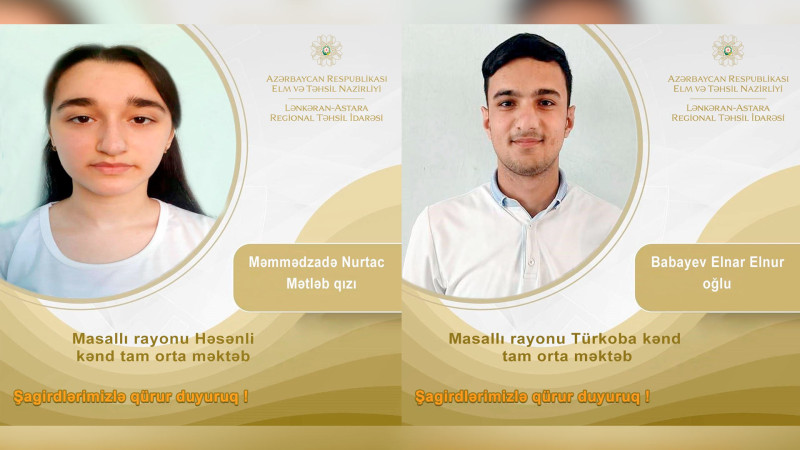 Masallı: iki məzunumuz Prezident təqaüdünə layiq görülüb