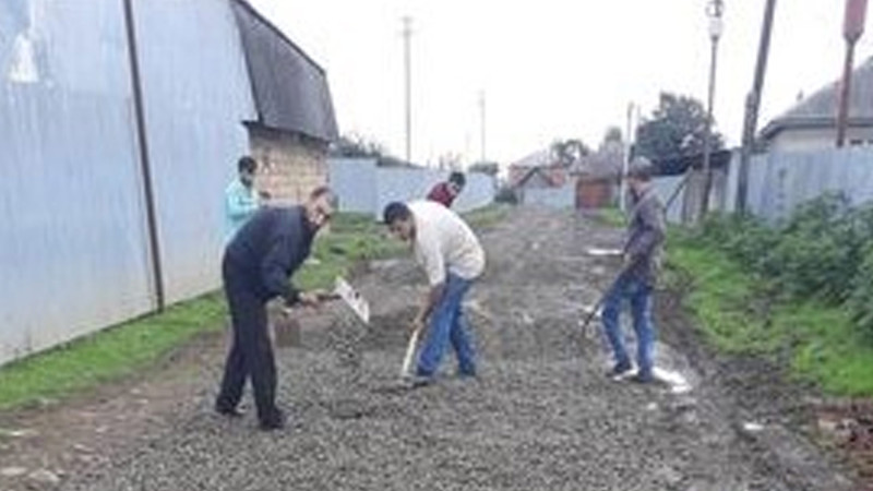 Masallı: Yolağac kəndinin yollarında təmir işləri görülür