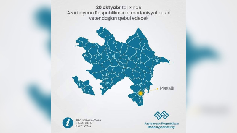 Masallı: mədəniyyət naziri vətəndaşları qəbul edəcək