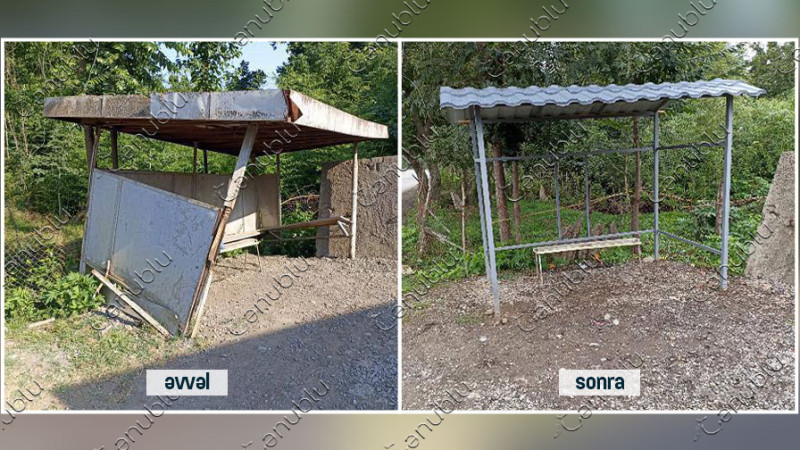 Lənkəran: Girdəni kəndinin yeni dayanacağı “göz oxşayır”