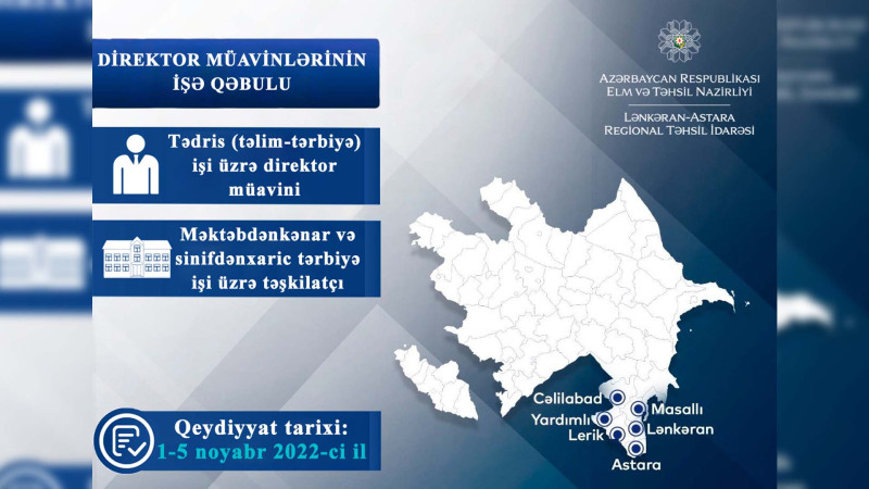Lənkəran-Astara Regional Təhsil İdarəsi vakansiya elan edib