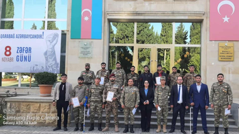 Masallıda gənclər Vətən müharibəsi iştirakçıları ilə görüşüblər