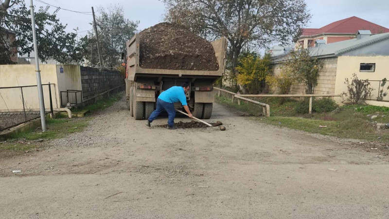 Masallı: Sərçuvar kəndində şəhidimizin adını daşıyan yol təmir olunur