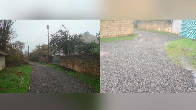 Masallıda xeyriyyəçilər kəndlərinin yolunu bərpa edirlər