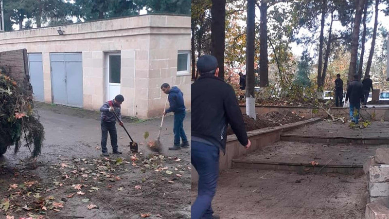 Masallıda parklar tullantılardan təmizlənir