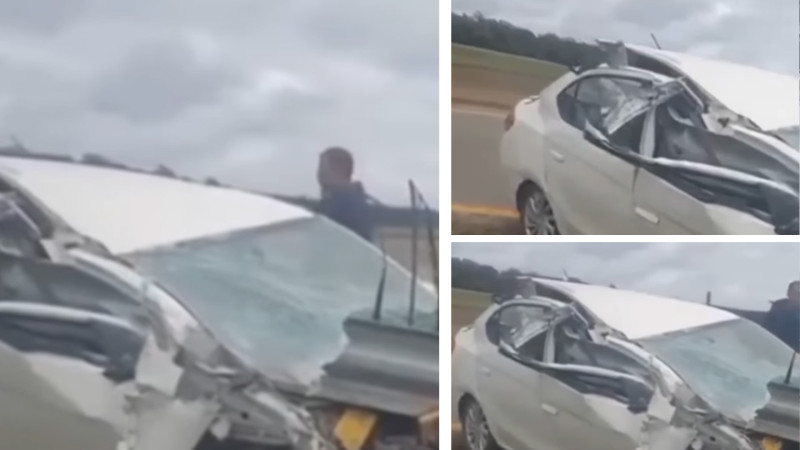 Masallıda qəza baş verib: avtomobil dəmir arakəsmələrə çarpılıb