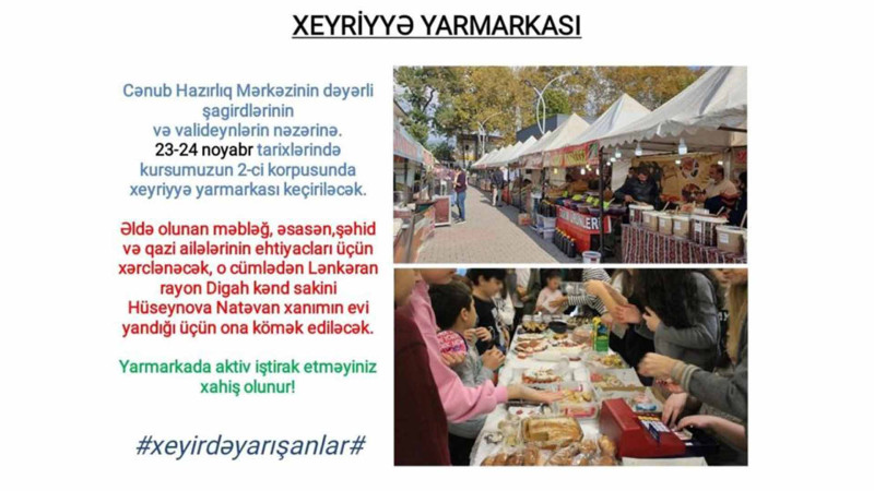 Lənkəranda xeyriyyə yarmarkası baş tutacaq