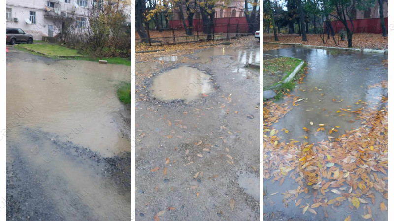 Lənkəran: şəhərin mərkəzi küçələrinin birində gölməçə yaranıb