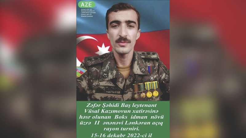 Lənkəranda şəhid Vüsal Kazımovun xatirəsinə həsr olunan boks turniri keçiriləcək