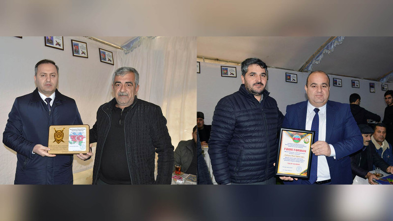 Masallıda şəhid ailələrinə qayğı göstərən şəxslərə Fəxri Fərman verilib