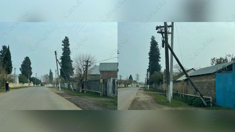 Cəlilabad: Privolnoye kəndinin işıq dirəkləri qəzalı vəziyyətdədir