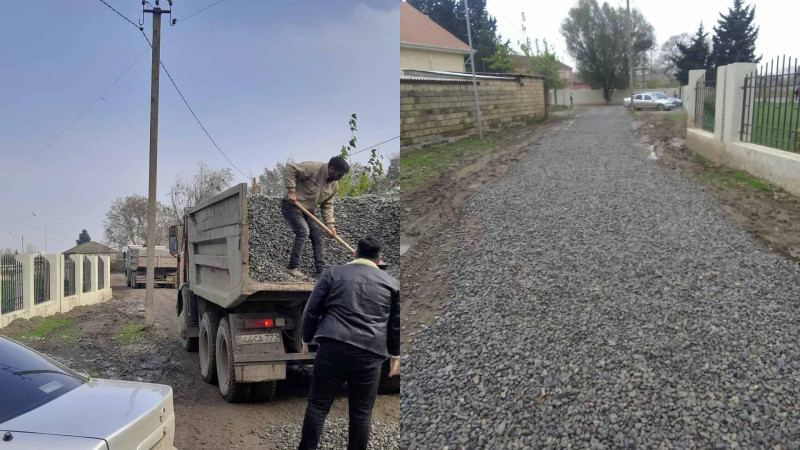 Masallıda yollara çınqıl döşənir