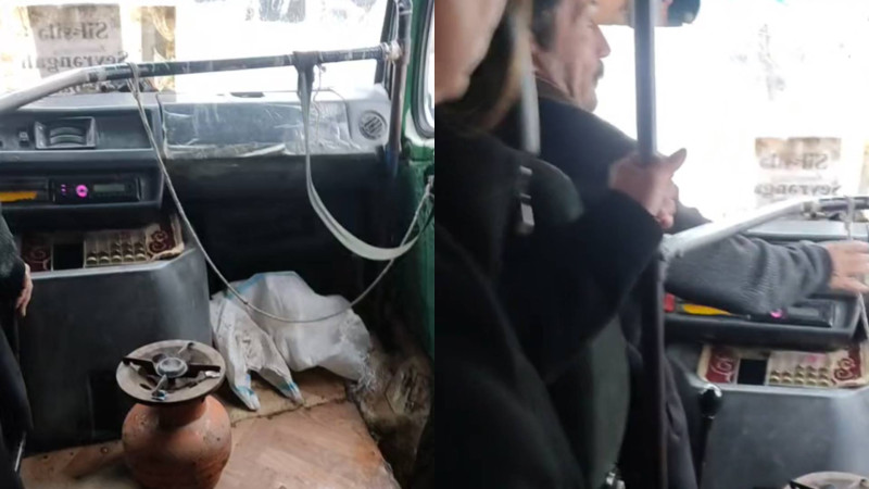 Cəlilabadda sürücü avtobusu qaz balonu ilə qızdırıb