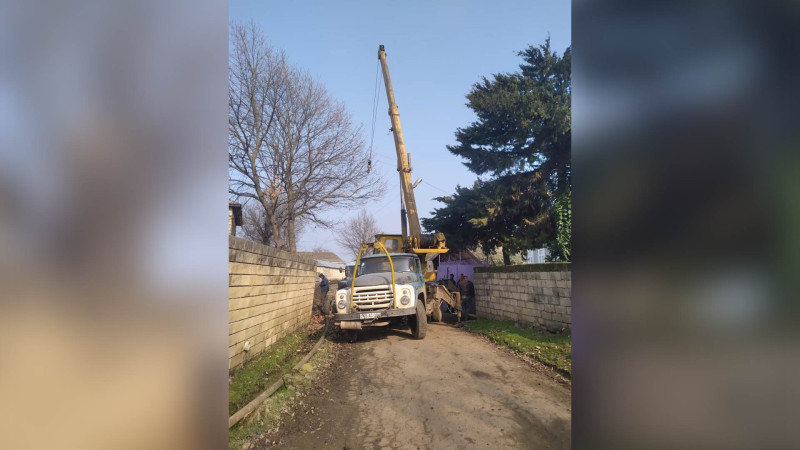 Masallıda təhlükəli dirək əvəzlənib