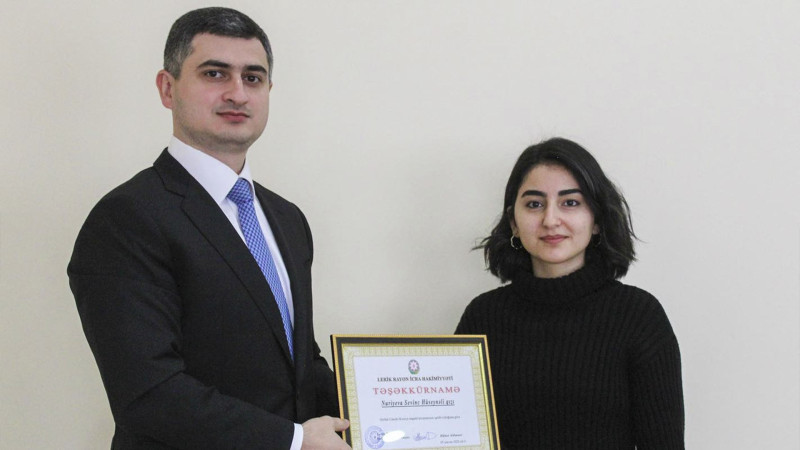 Beynəlxalq təqaüd proqramının yeganə qalibi olan lerikli qız icra başçısı ilə həmsöhbət olub