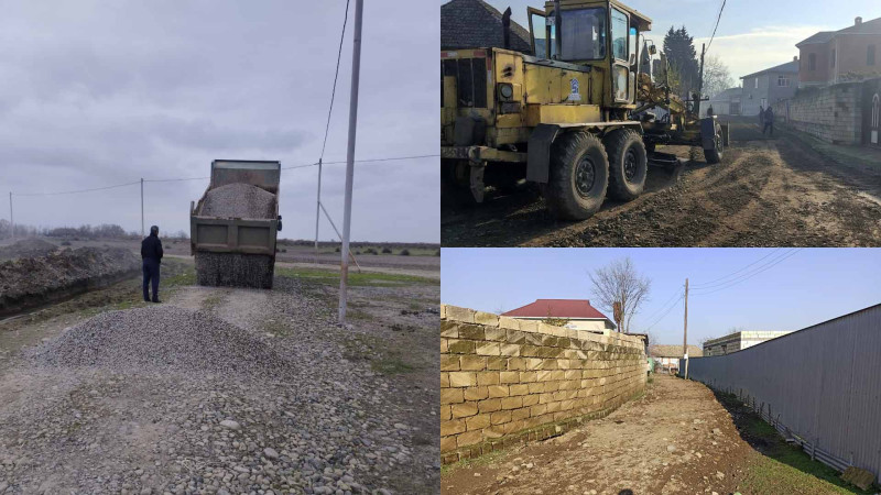 Masallıda yollara çınqıl səpilir