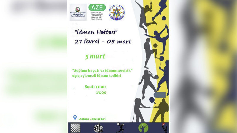 Astarada gənclər üçün əyləncəli idman tədbiri təşkil olunacaq
