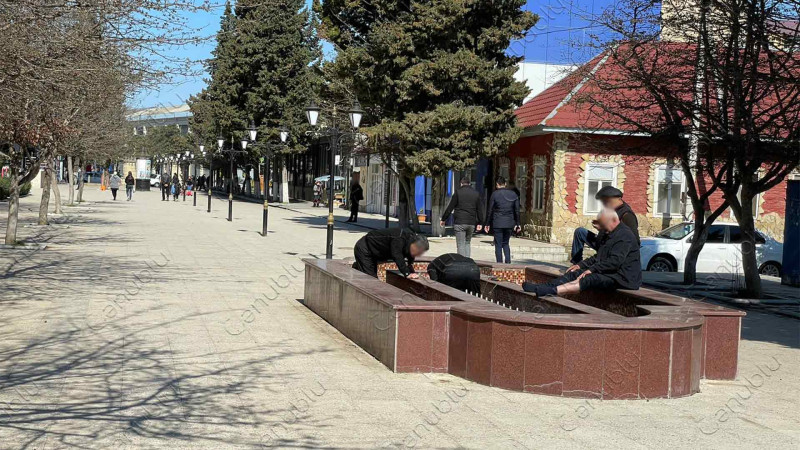 Lənkəranın mərkəzində yerləşən fəvvarədə təmir işləri görülür