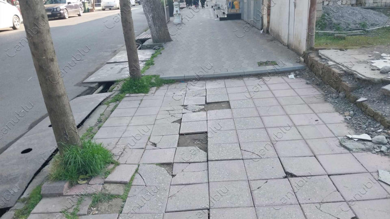 Həzi Aslanov küçəsinin piyada səkisi “təmir olunub”