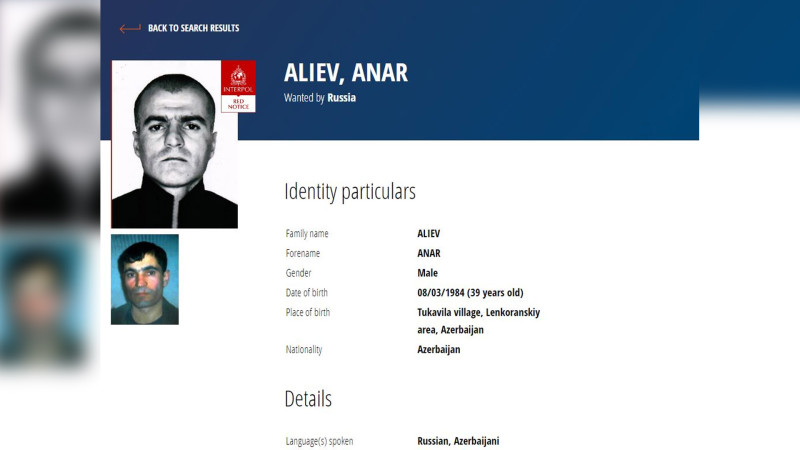 Lənkəran sakini Rusiya tərəfindən beynəlxalq axtarışa verilib