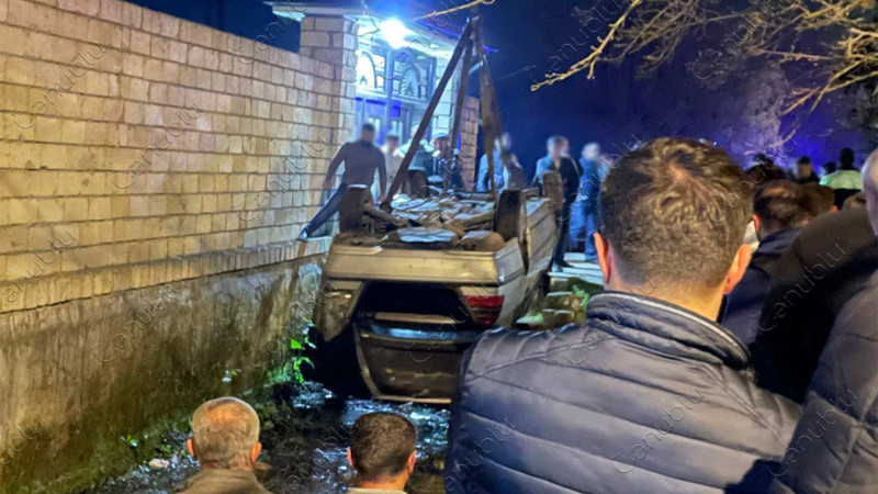 Lənkəranda qəza: avtomobil kanala aşıb