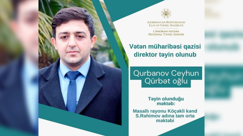 Masallıda Vətən müharibəsi qazisi direktor təyin olunub