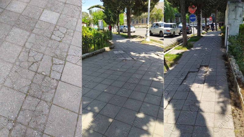 Lənkəran şəhərinin mərkəzindəki piyada səkisinin təmirə ehtiyacı var