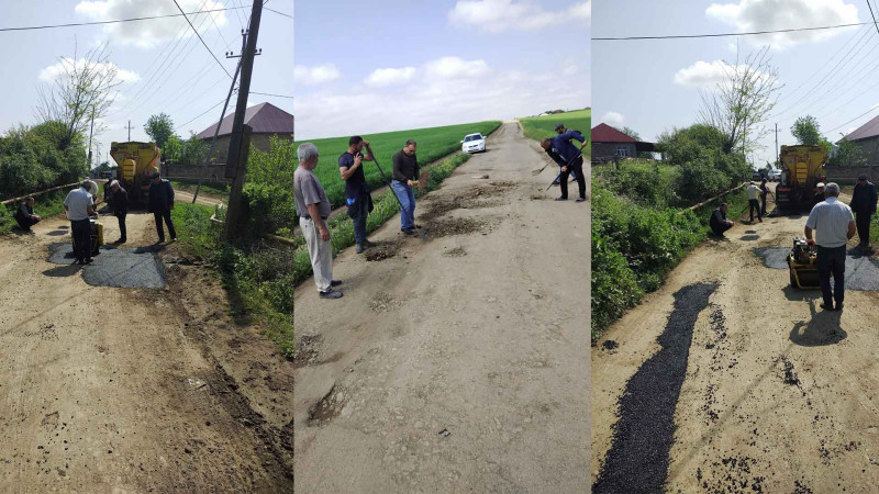 Cəlilabadda kənd yolları təmir olunur