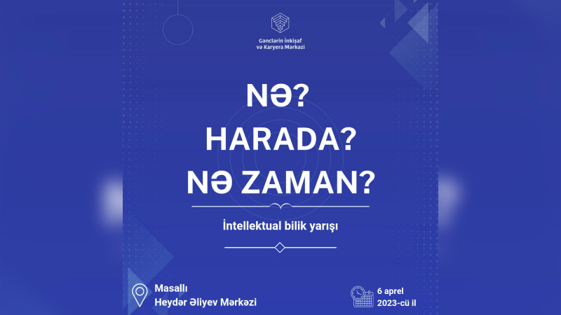 Masallıda Nə? Harada? Nə zaman? formatlı intellektual bilik yarışı keçiriləcək