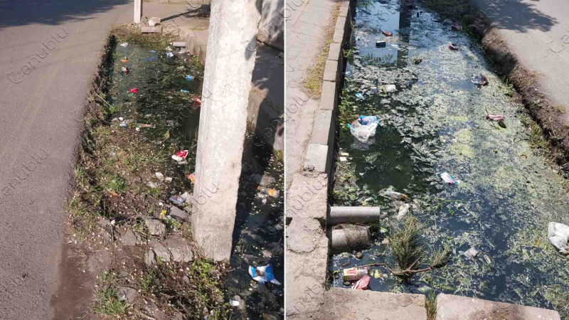 Lənkəran 2 saylı poçt şöbəsinin qarşısındakı xəndəklər üfunət yayır