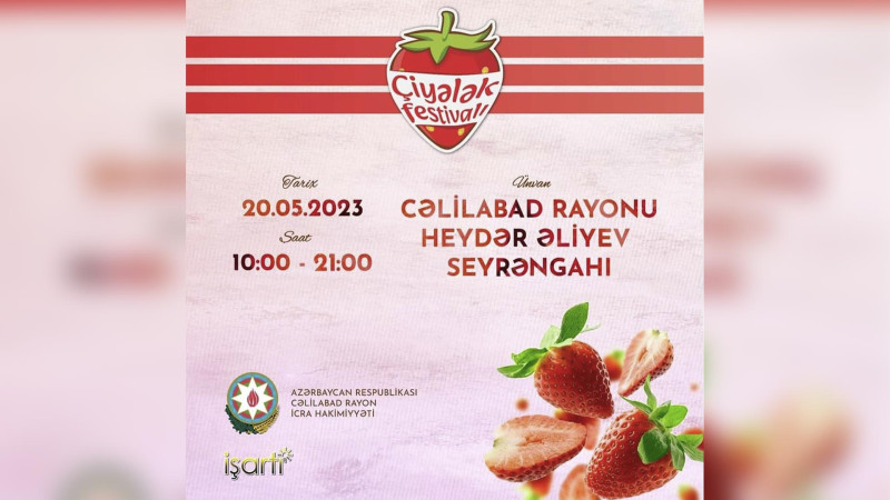 Cəlilabadda çiyələk festivalı keçiriləcək
