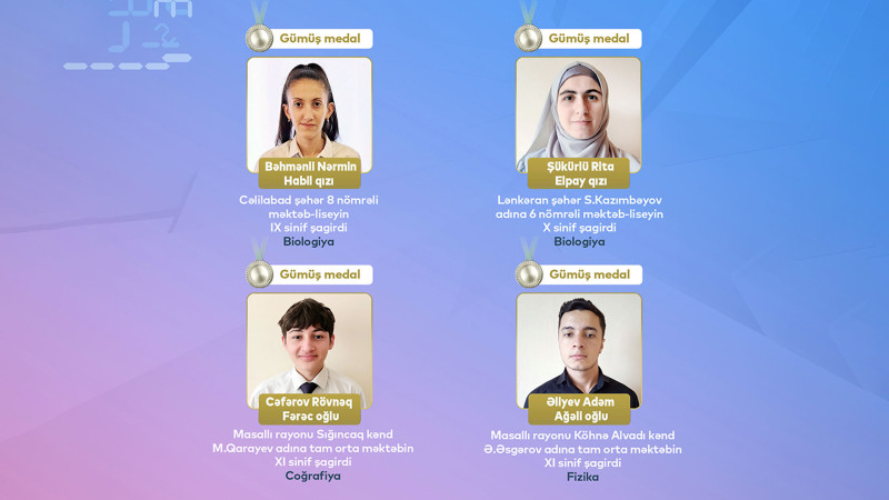 RFO-da gümüş medal qazanan cənublu şagirdlər