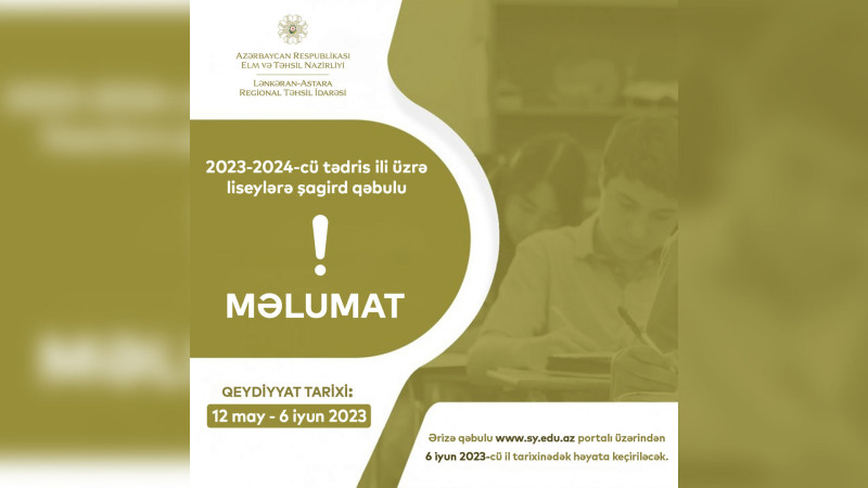 Övladları məktəbə qəbul olacaq valideynlərin nəzərinə