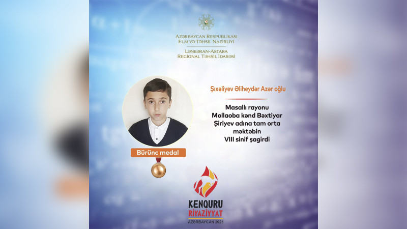 Masallılı şagird müsabiqənin 3-cüsü olub