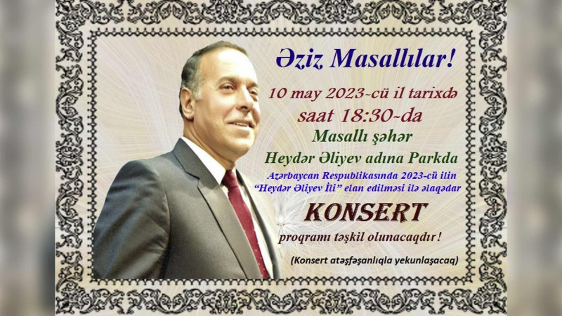 Masallı Heydər Əliyev Parkında konsert təşkil olunacaq
