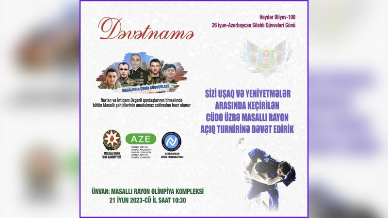 Masallıda cüdo üzrə açıq rayon turniri keçiriləcək