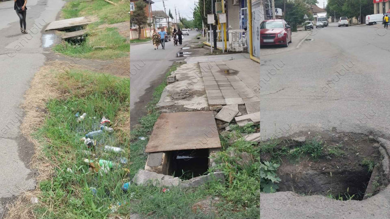 Lənkəranın mərkəzindəki üstüaçıq xəndəklər sakinlər üçün təhlükə yaradır