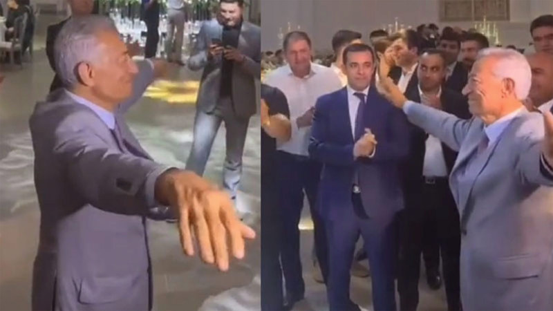 General-polkovnik Vaqif Axundov Azərbaycan oğluyam” musiqisinin sədaları altında nəvəsi ilə rəqs edib